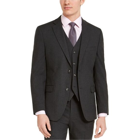 Alfani Mens Slim Fit Two Button Blazer Jacket, gray, 42...